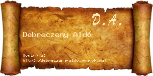 Debreczeny Aldó névjegykártya